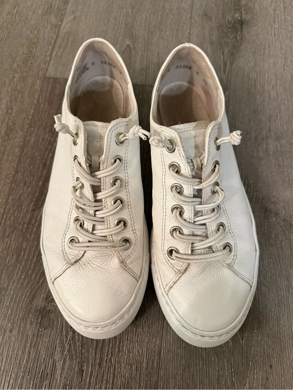 Paul Green White Leather Hadley Sneakers Size 9 - Picture 3 of 9